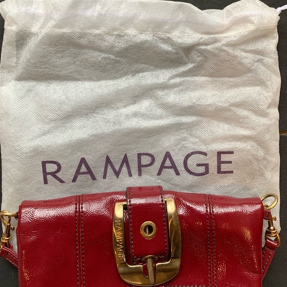 Rampage Clutch | Deep Cherry | Gold Accents | Removable Strap - Picture 11 of 11
